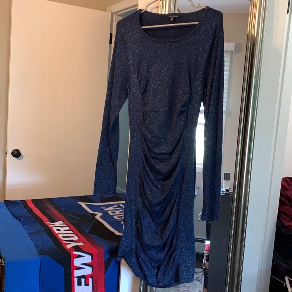Navy sparkly long sleeve dress from express. Size large